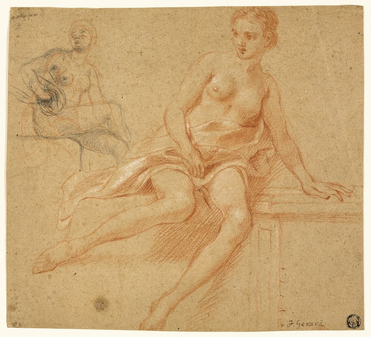Deux esquisses de nu féminin assis - Baron François Pascal Simon Gérard