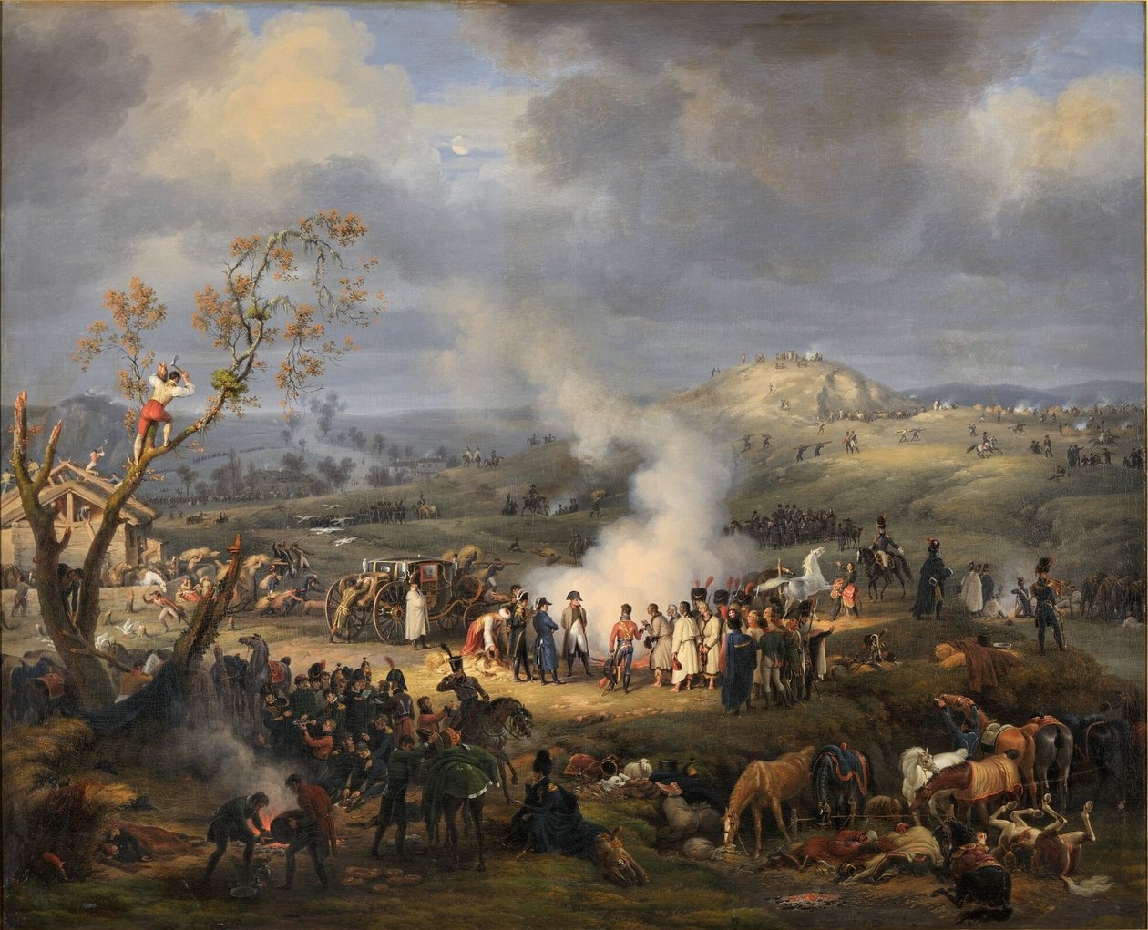 Napoléon avec ses troupes à la veille de la bataille - Baron Lejeune Louis François