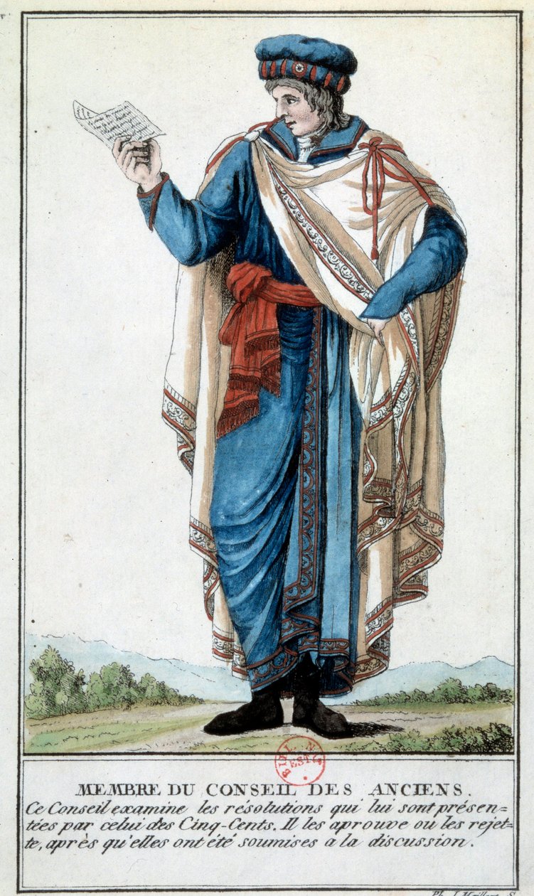 Directoire : « un membre du Conseil des Anciens » Gravure du Baron de Vinck - Baron de Vinck