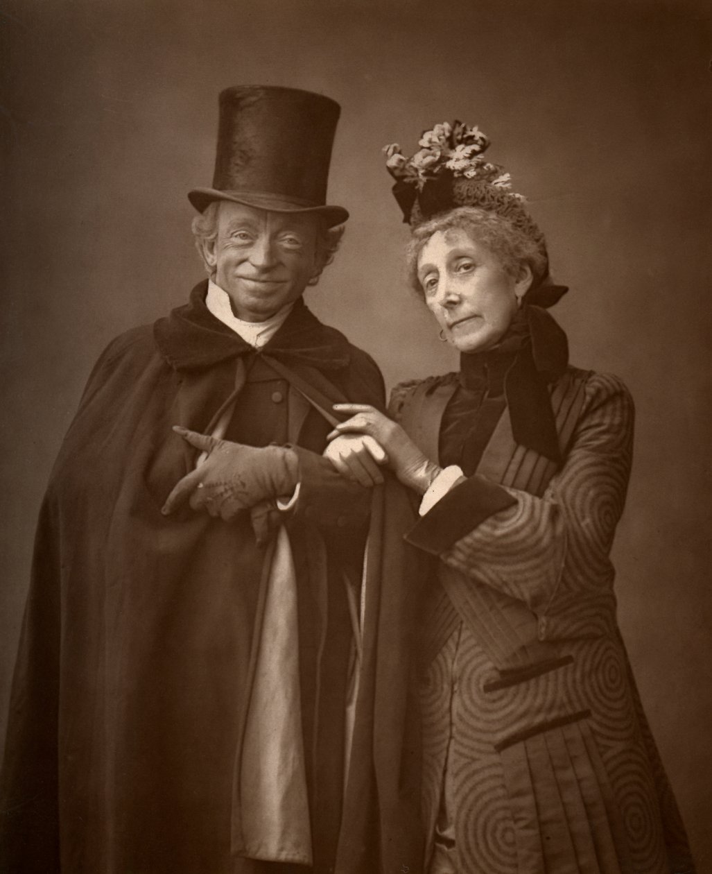 Acteurs américains James Lewis et Ann Gilbert dans A Night Off, 1886 - Barraud