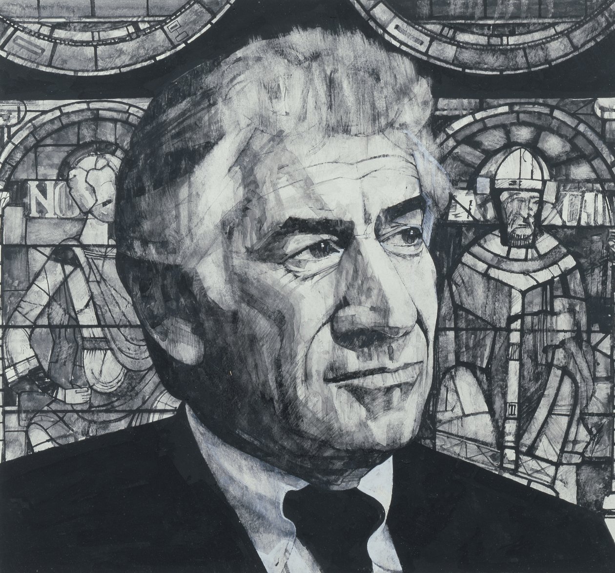 Portrait de Leonard Bernstein, illustration pour The Sunday Times, 1970s - Barry Fantoni