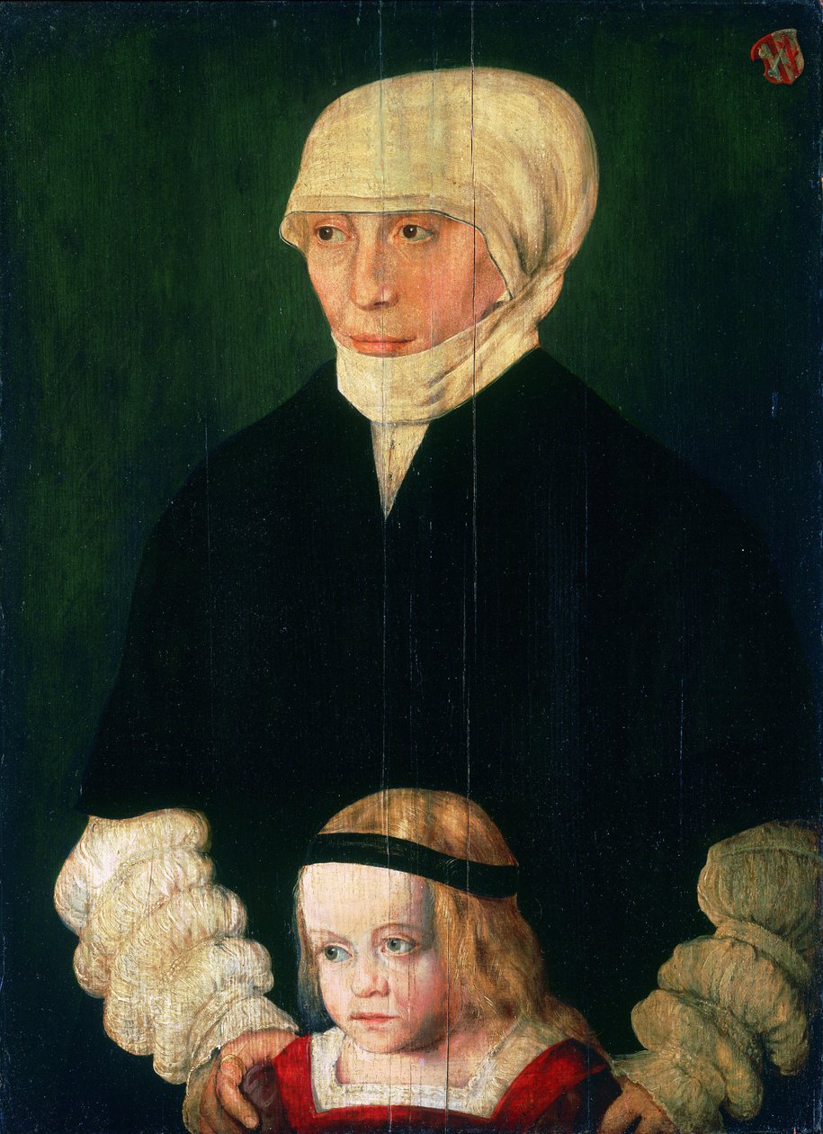 Portrait de Margaret Urmiller, née Schwab, et de sa fille - Barthel Beham