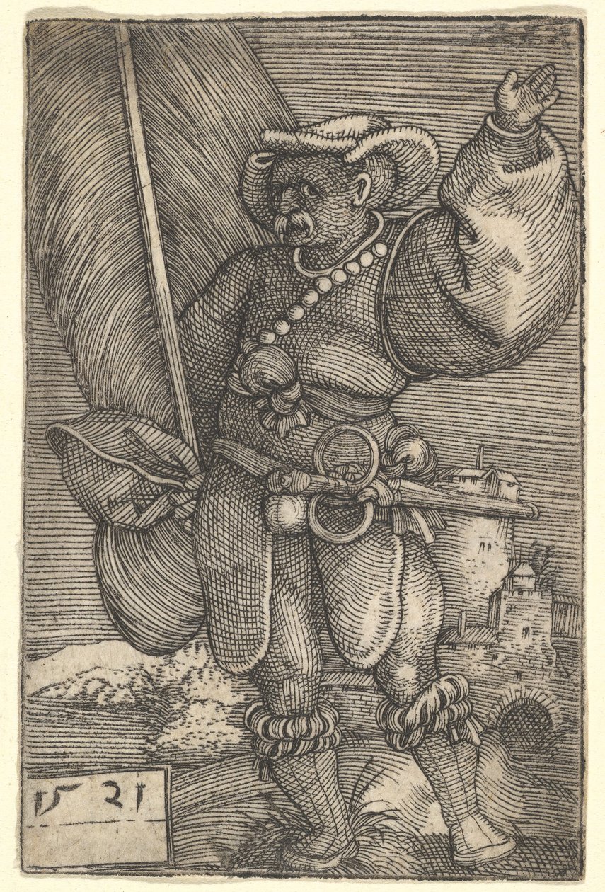 Porteur de drapeau avec la main gauche levée - Barthel Beham