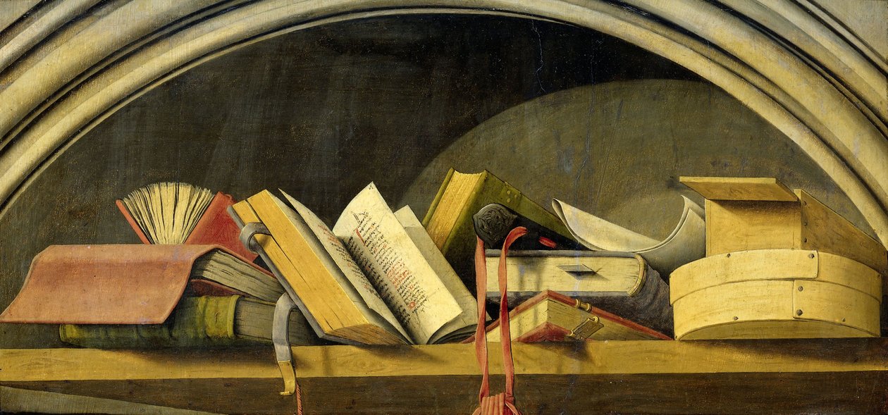Nature morte avec des livres dans une niche, 1442-45 - Barthelemy dEyck