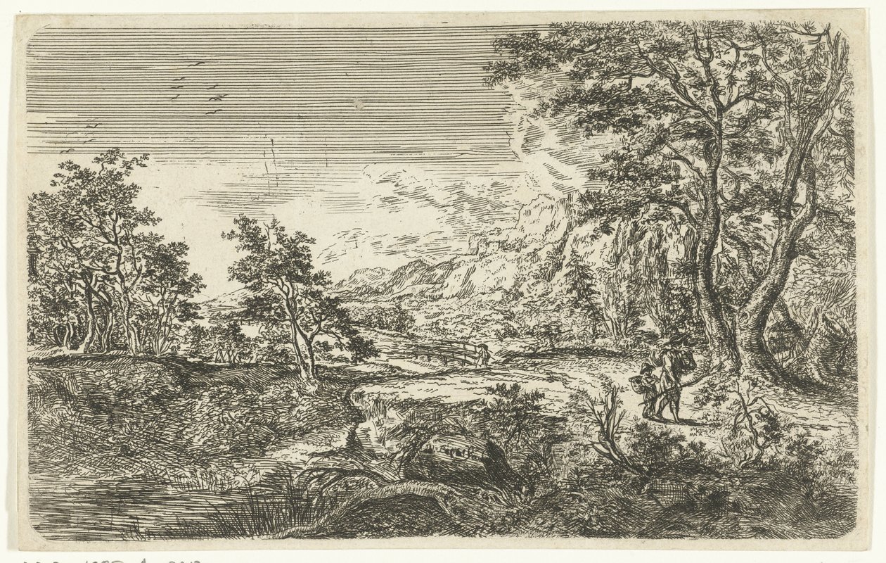Paysage avec homme et garçon - Bartholomäus Ignaz Weiss (attributed to)