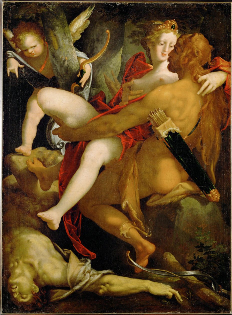 Hercule, Dejaneira et le centaure mort Nessus - Bartholomaeus Spranger