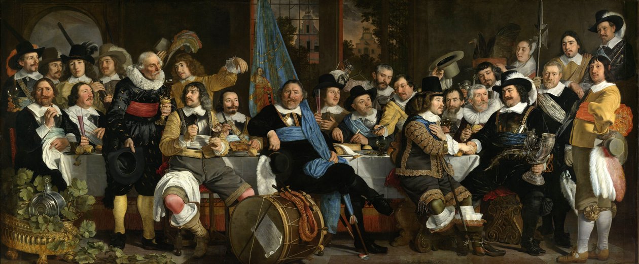 La célébration de la paix de Münster, 18 juin 1648, au quartier général de la garde civique des arbalétriers (garde de Saint-Georges), Amsterdam - Bartholomeus van der Helst