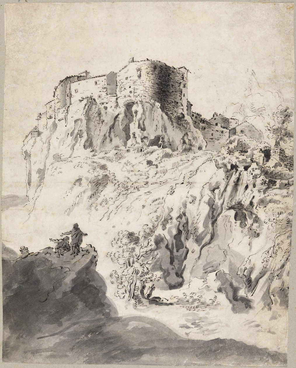 Paysage italien avec un château fort - Bartholomeus Breenbergh