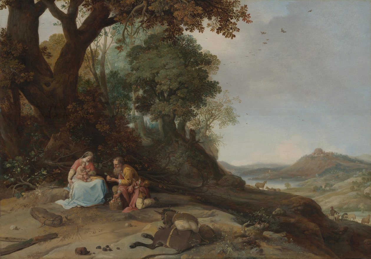 Paysage avec repos pendant la fuite - Bartholomeus Breenbergh