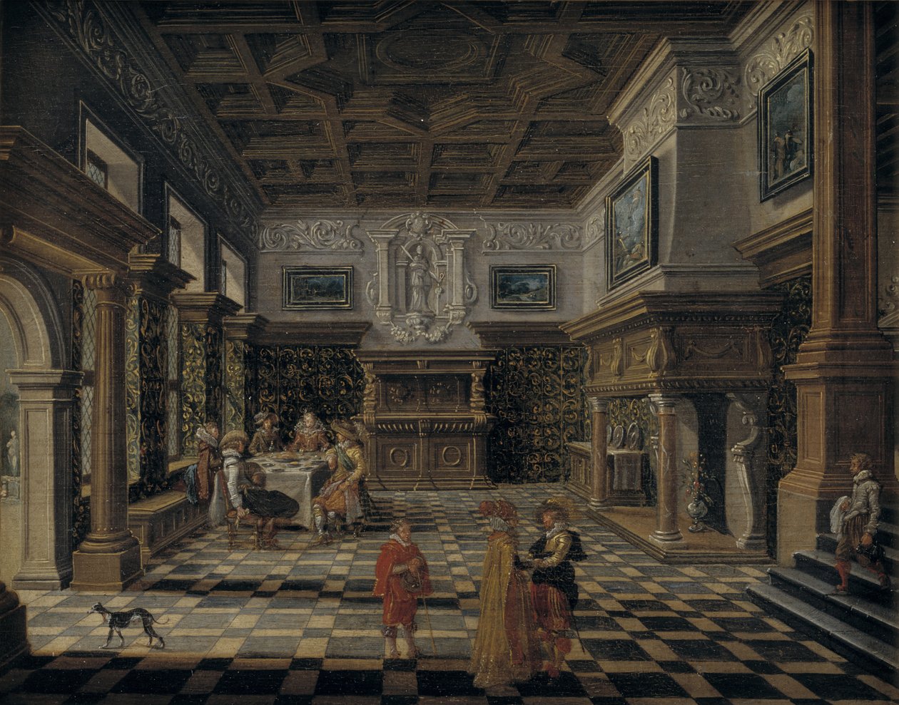 Intérieur somptueux de la Renaissance avec un banquet - Bartholomeus van Bassen