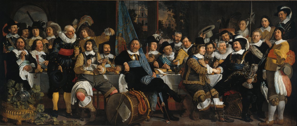 La célébration de la paix de Münster, 18 juin 1648, au quartier général des arbalétriers civils - Bartholomeus van der Helst