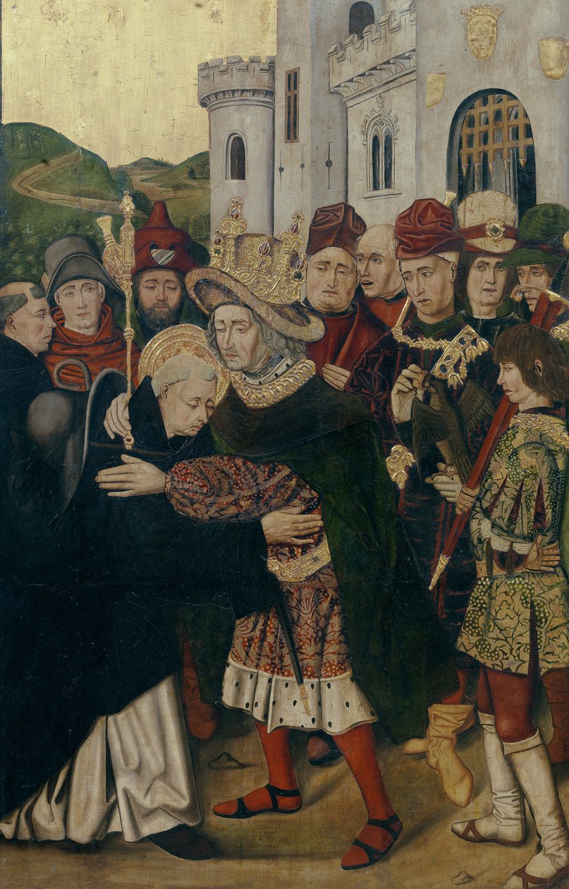 Le roi Ferdinand Ier de Castille accueillant Saint Dominique de Silos, 1478-1480 - Bartolomé Bermejo