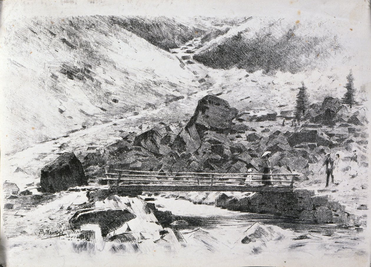 Pont sur un torrent de haute montagne - Bartolomeo Bezzi