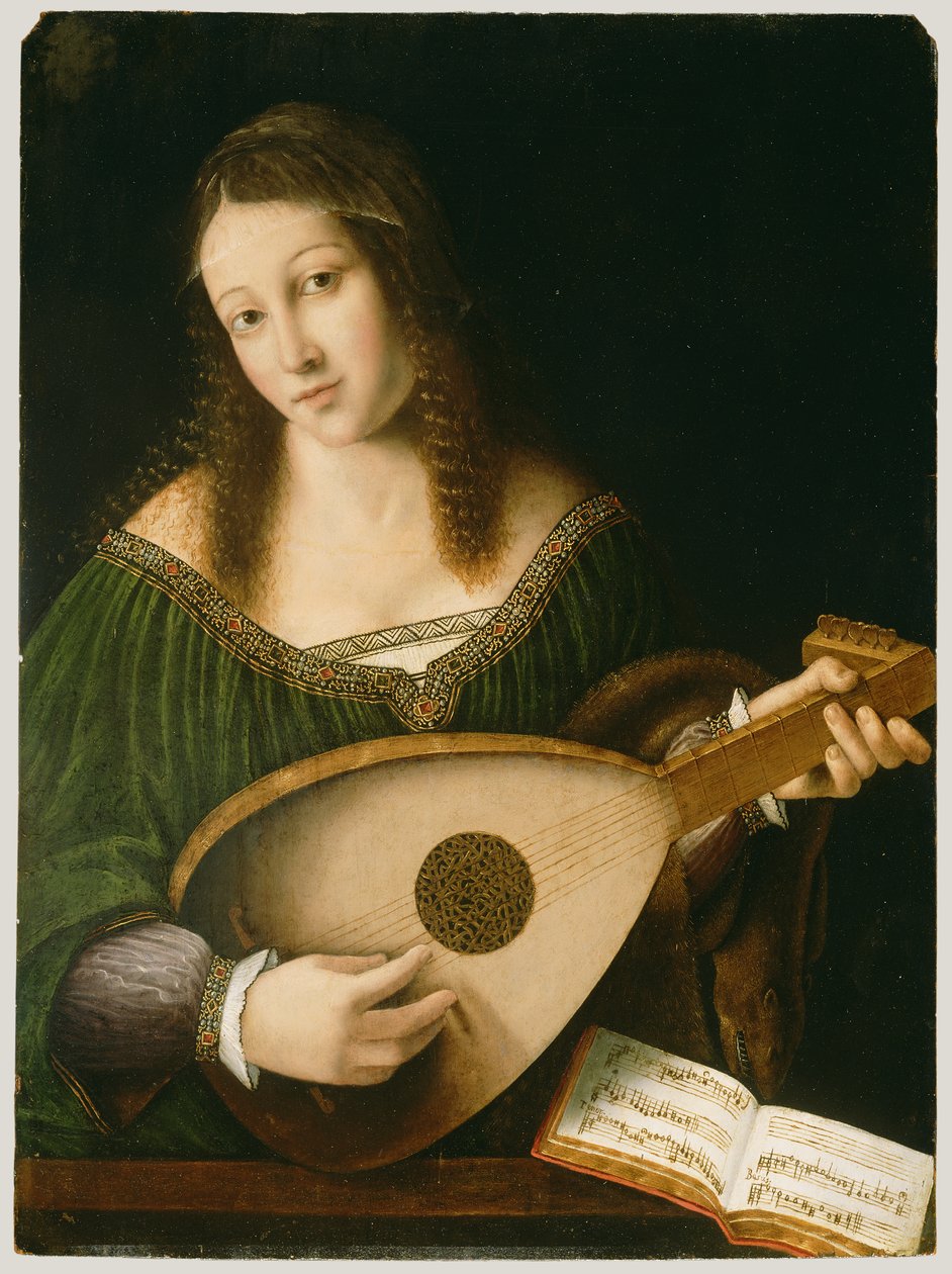 Dame jouant du luth, vers 1530 - Bartolomeo Veneto
