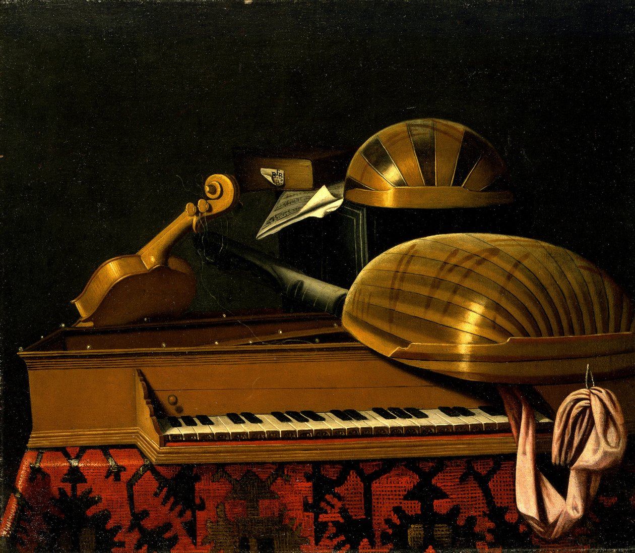Nature morte avec instruments de musique et livres, milieu du 17e siècle - Bartolomeo Bettera