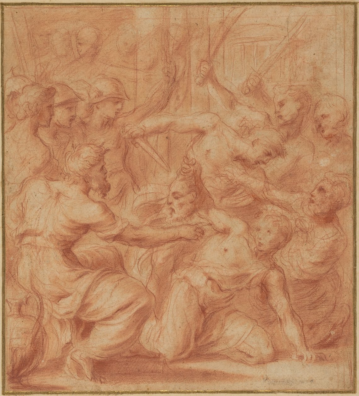 David bietet König Saul den Kopf Goliaths an - Bartolomeo Biscaino