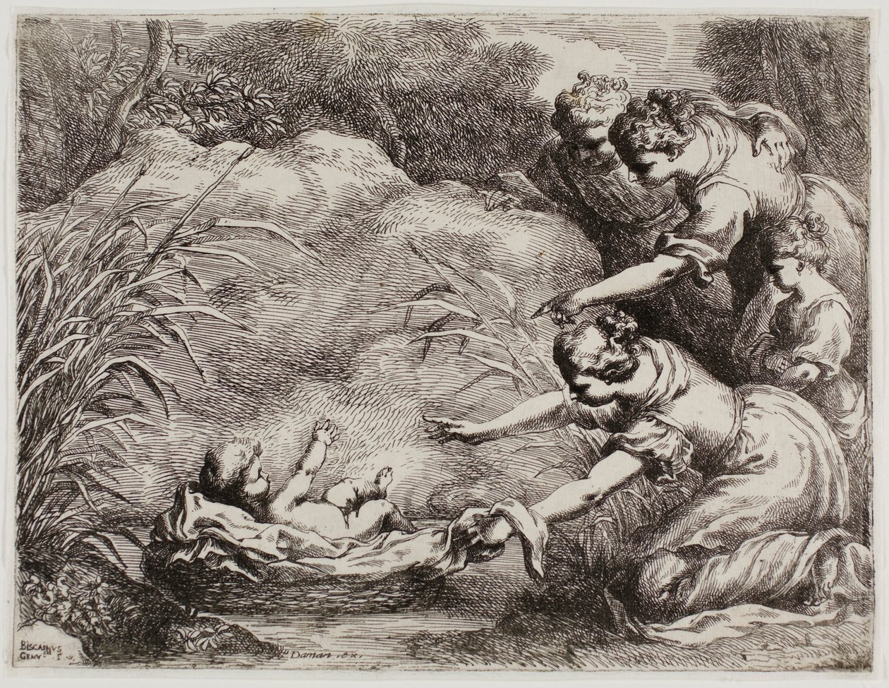 La découverte de Moïse - Bartolomeo Biscaino
