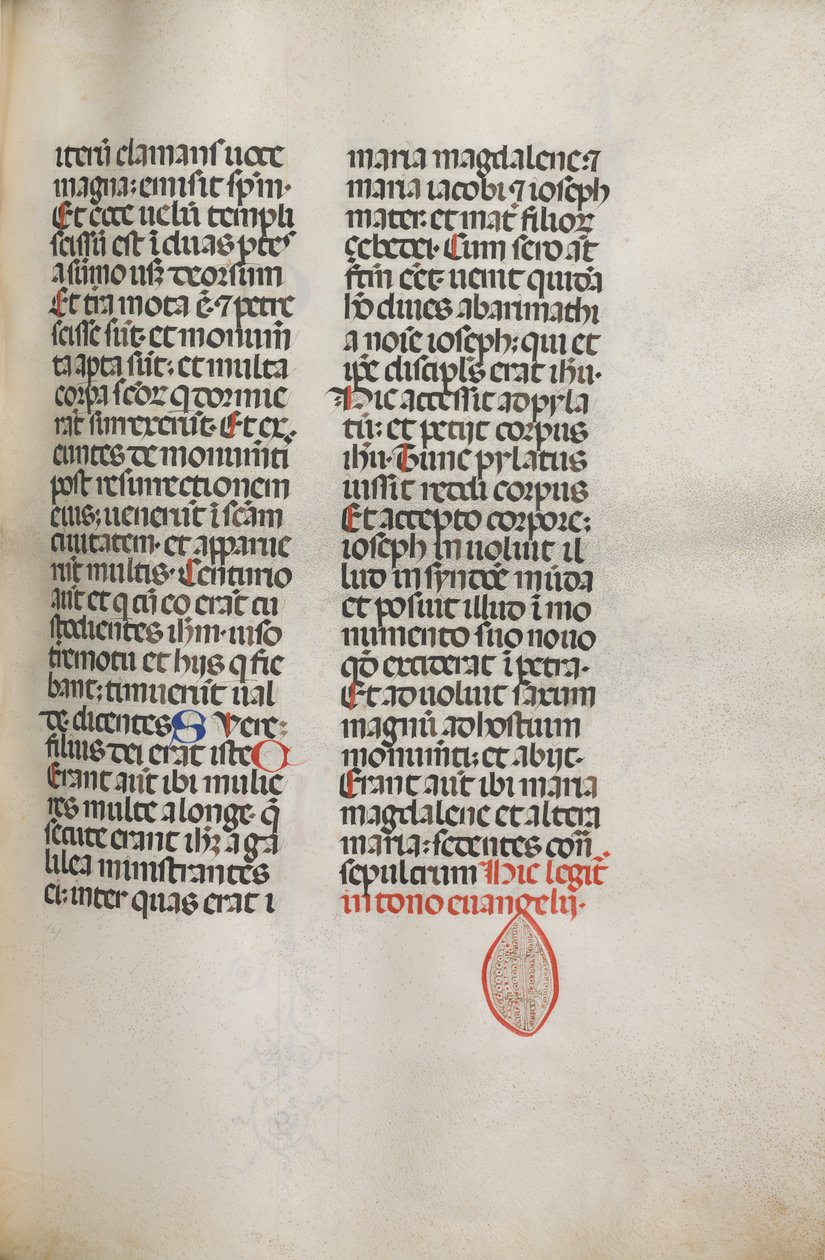 Missale : Fol. 122 : contient de la musique pour Hely Hely Lama etc. dans la Passion de St. Mattion, 1469 - Bartolomeo Caporali
