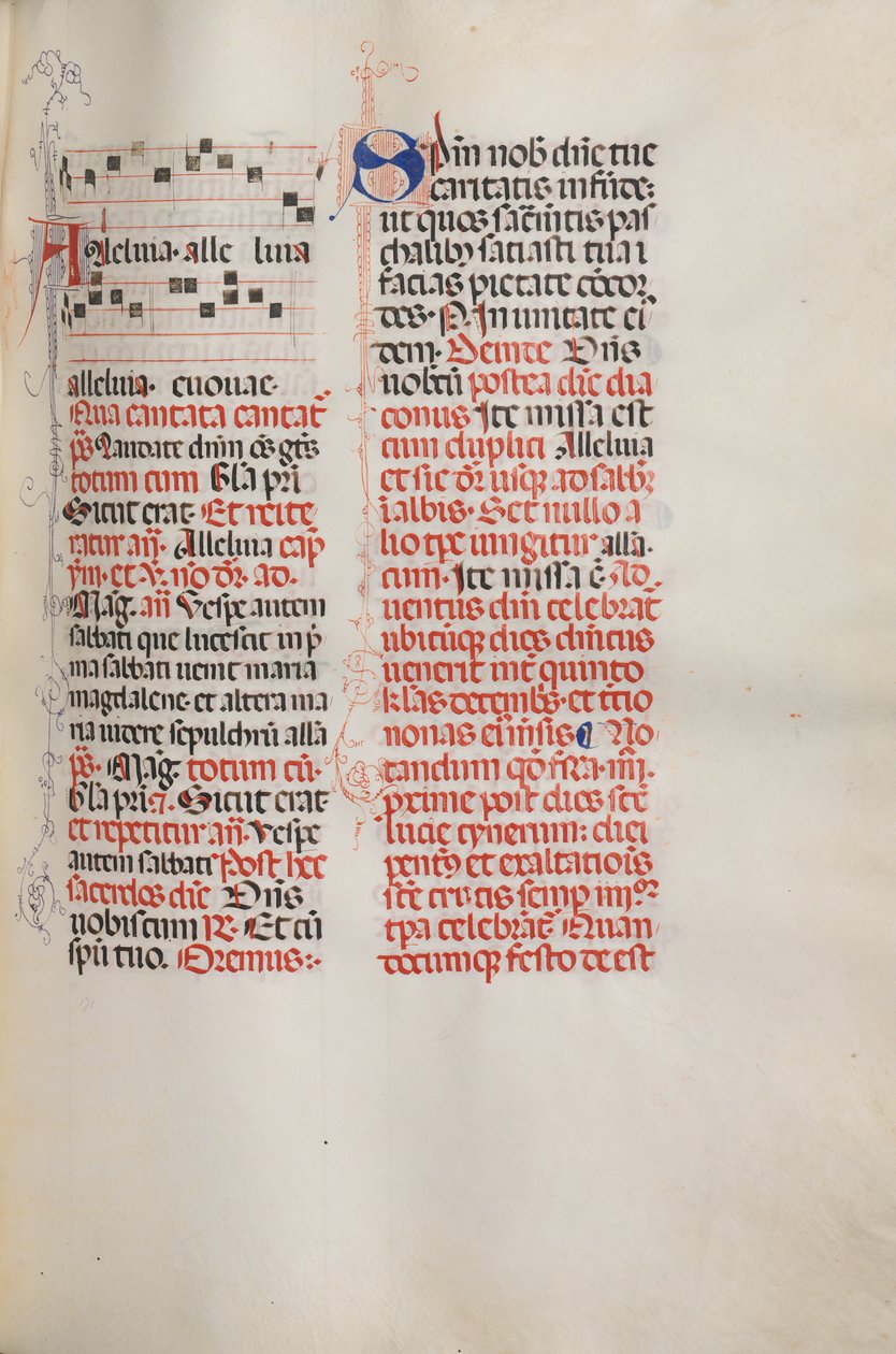 Missale: Fol. 173: Musique pour Alléluia etc. au début de Pâques, 1469 - Bartolomeo Caporali