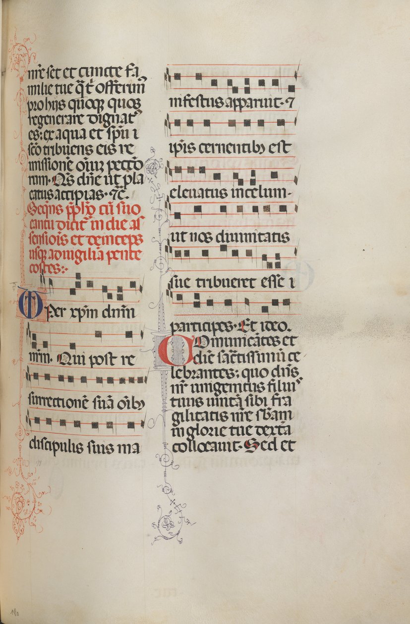 Missale : Fol. 180 : Musique pour diverses prières ordinaires, 1469 - Bartolomeo Caporali