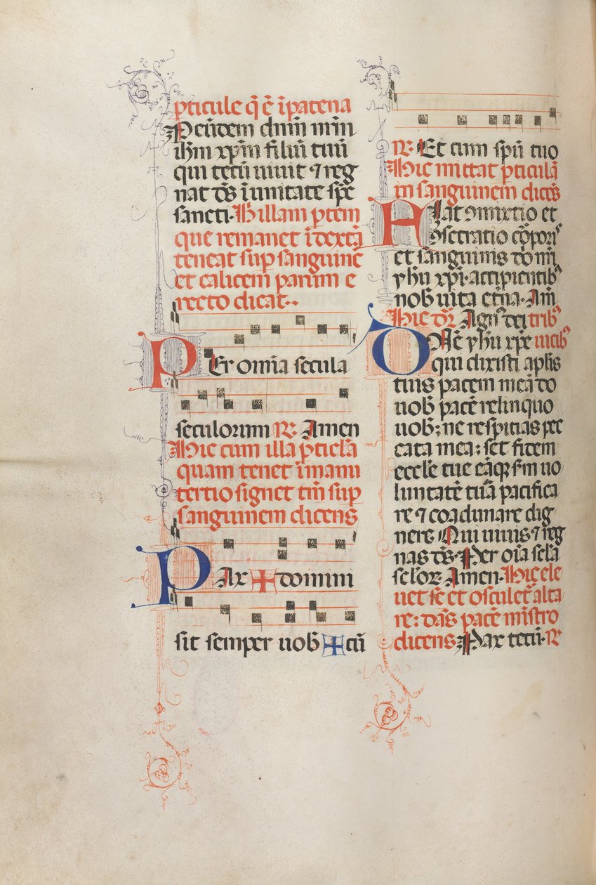 Missale : Fol. 190v : Musique pour diverses prières - Bartolomeo Caporali