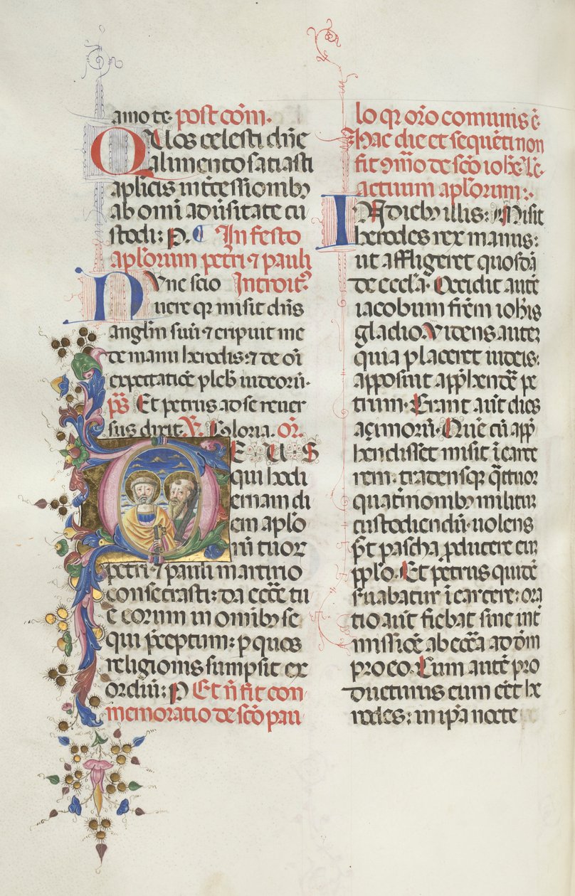 Missale : Fol. 290v : Saints Pierre et Paul, 1469 - Bartolomeo Caporali