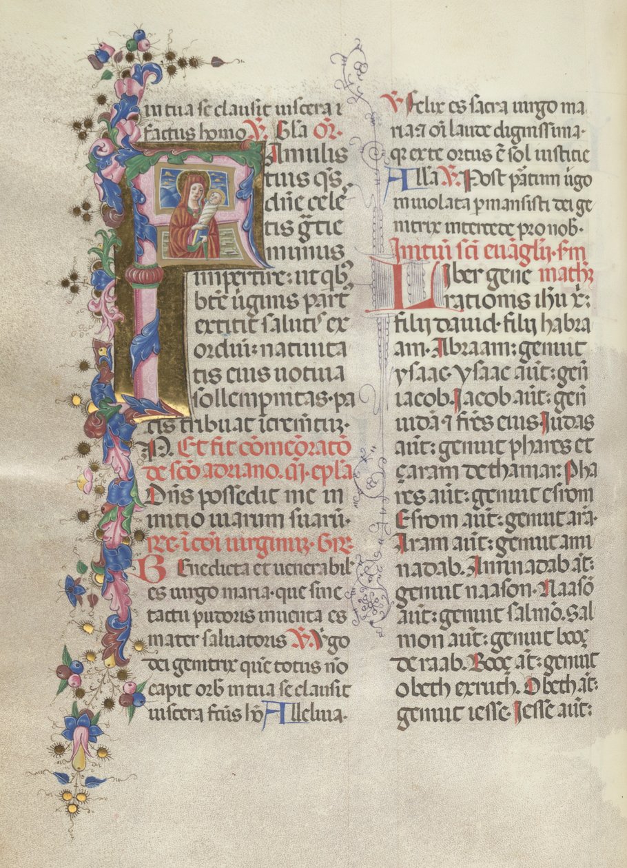 Missale: Fol. 311v: Sainte Anne tenant la Vierge nouveau-née, 1469 - Bartolomeo Caporali