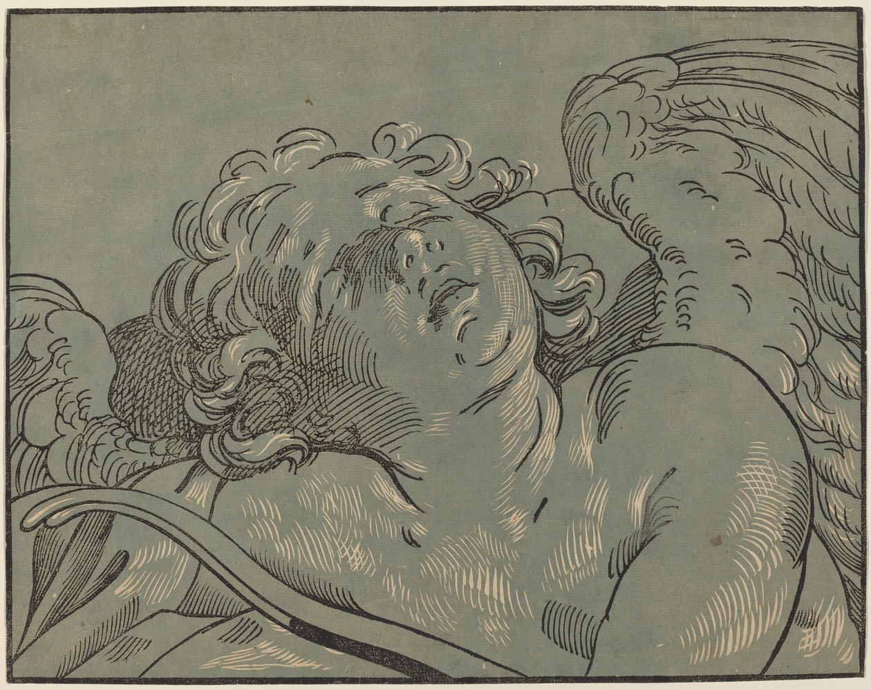 Cupidon Endormi - Bartolomeo Coriolano after Guido Reni