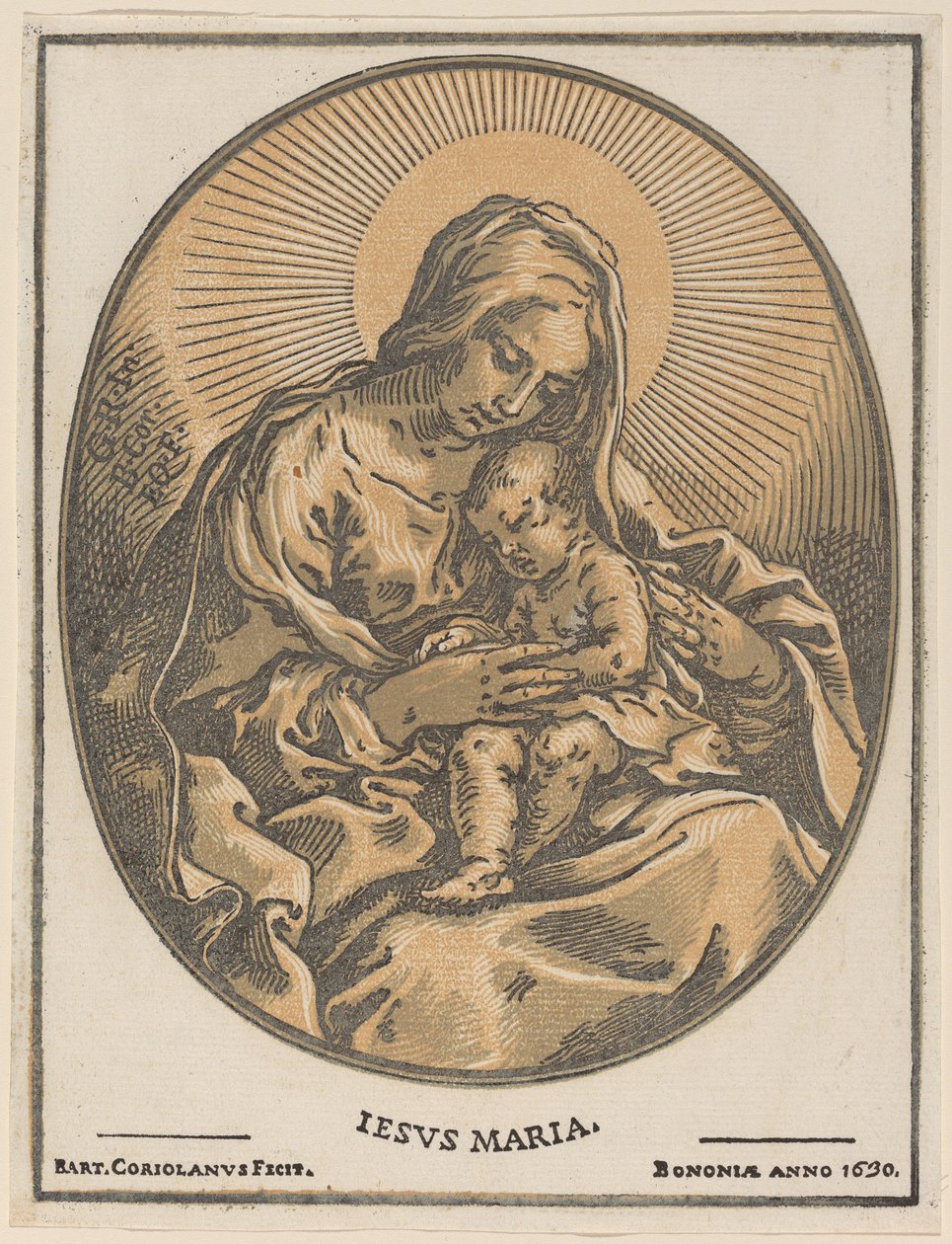 Vierge et enfant - Bartolomeo Coriolano after Guido Reni