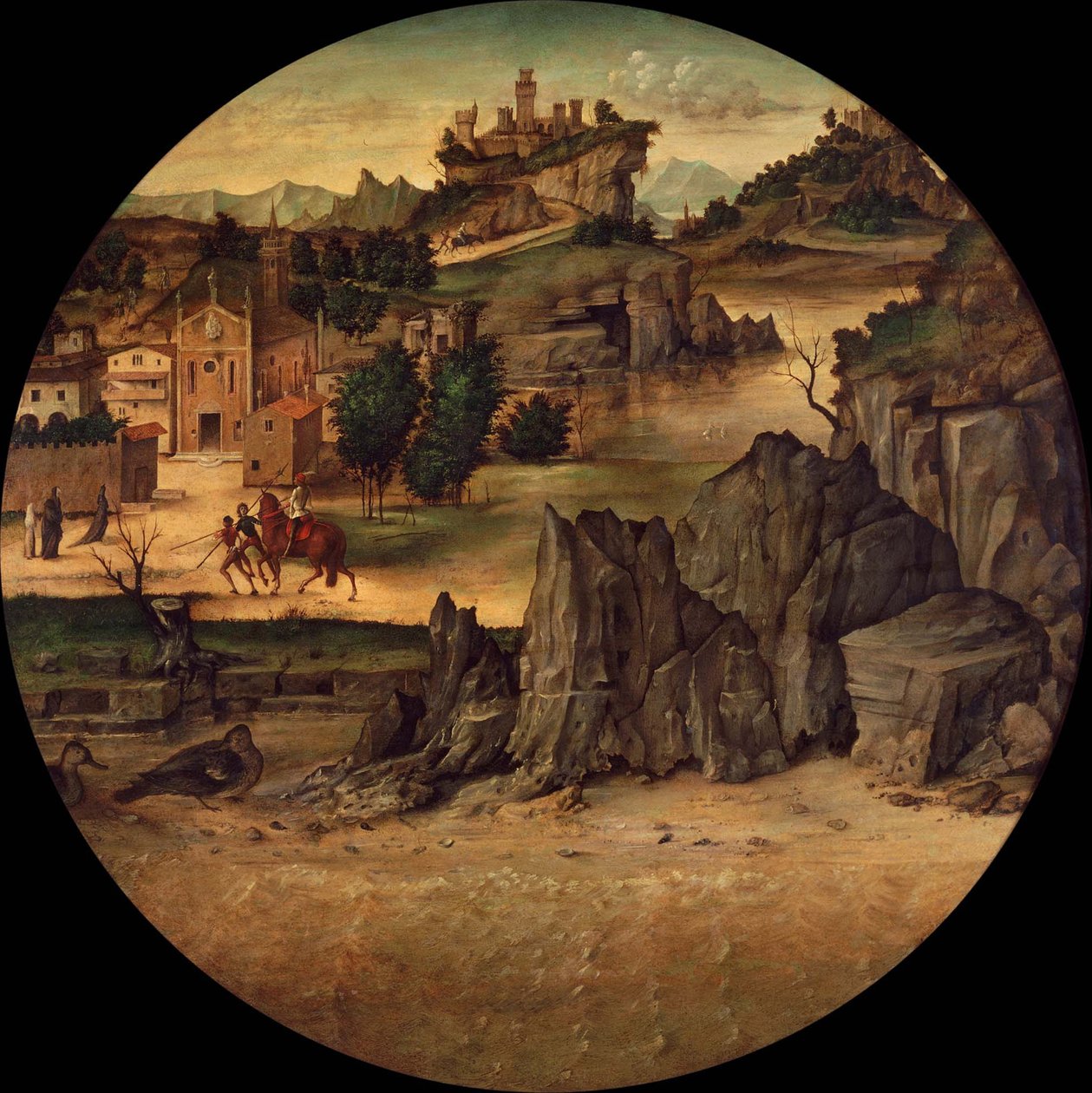 Paysage avec châteaux, fin du 15e siècle - Bartolomeo Montagna