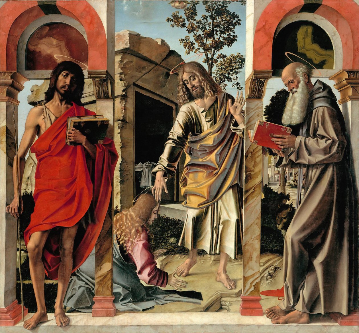 Christ ressuscité avec Marie-Madeleine et les saints Jean-Baptiste et Jérôme, vers 1492 - Bartolomeo Montagna