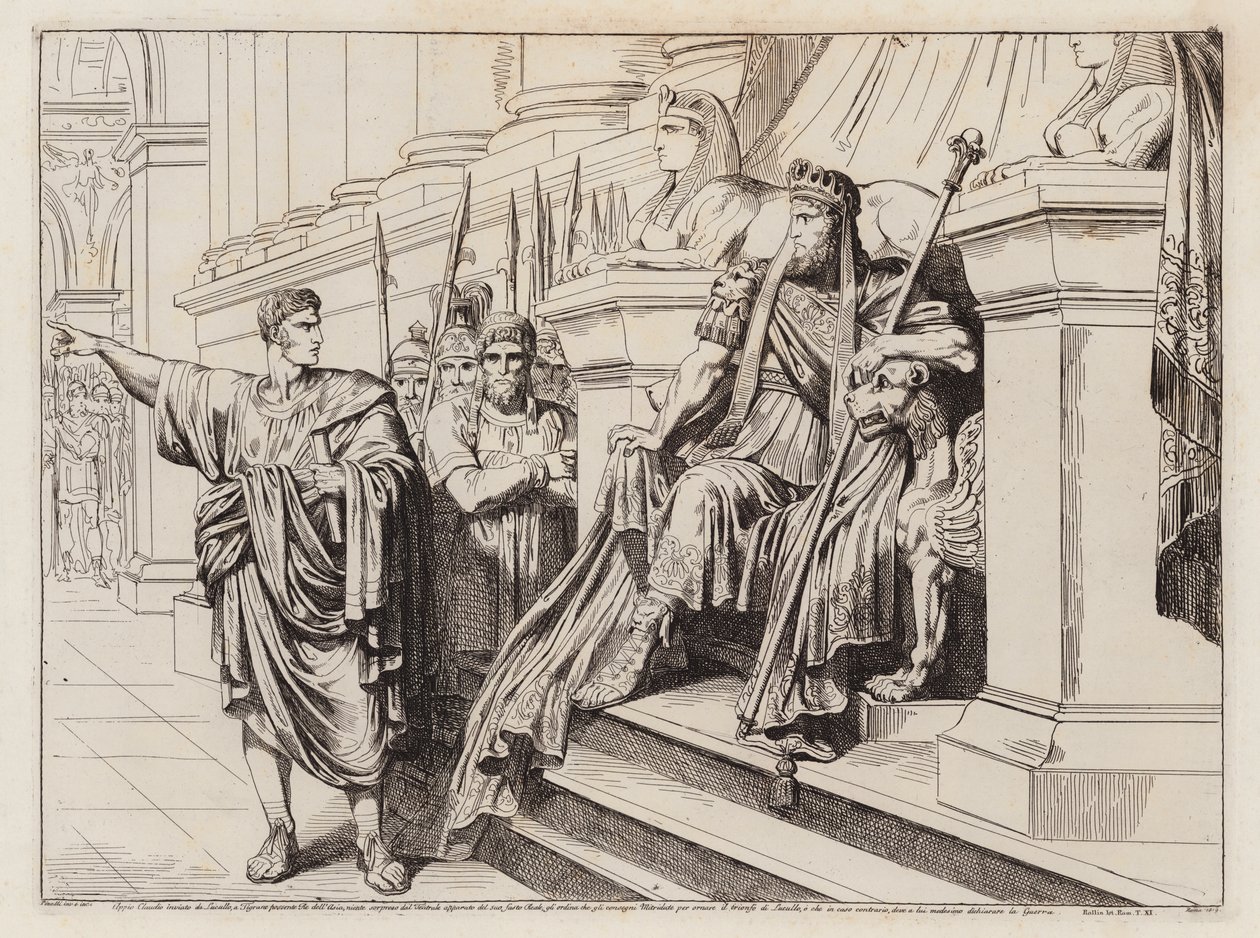 Appius Claudius envoyé par Lucullus à la cour de Tigranes le Grand (gravure) - Bartolomeo Pinelli