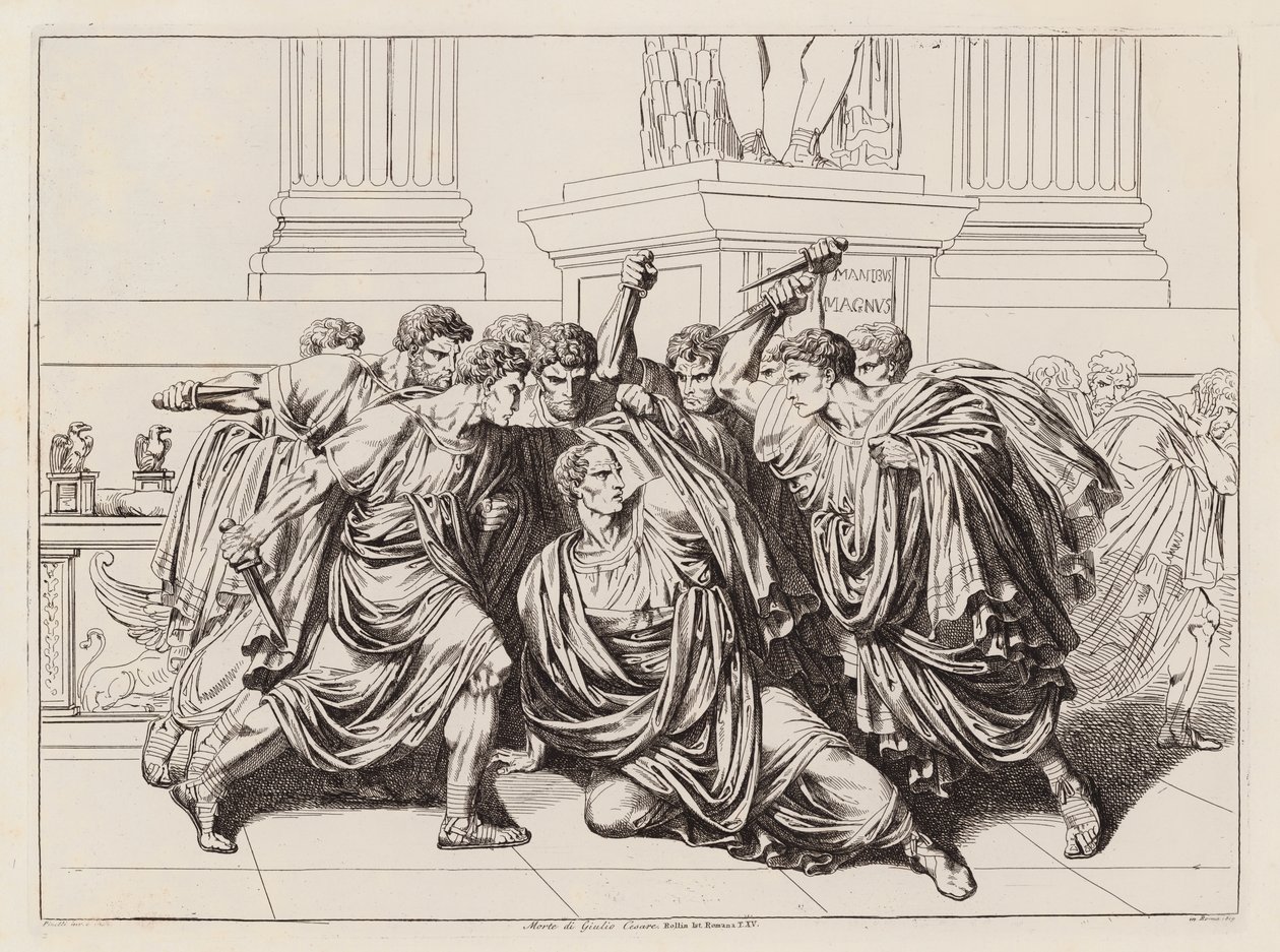 Assassinat de Jules César, 44 av. J.-C. (eau-forte) - Bartolomeo Pinelli