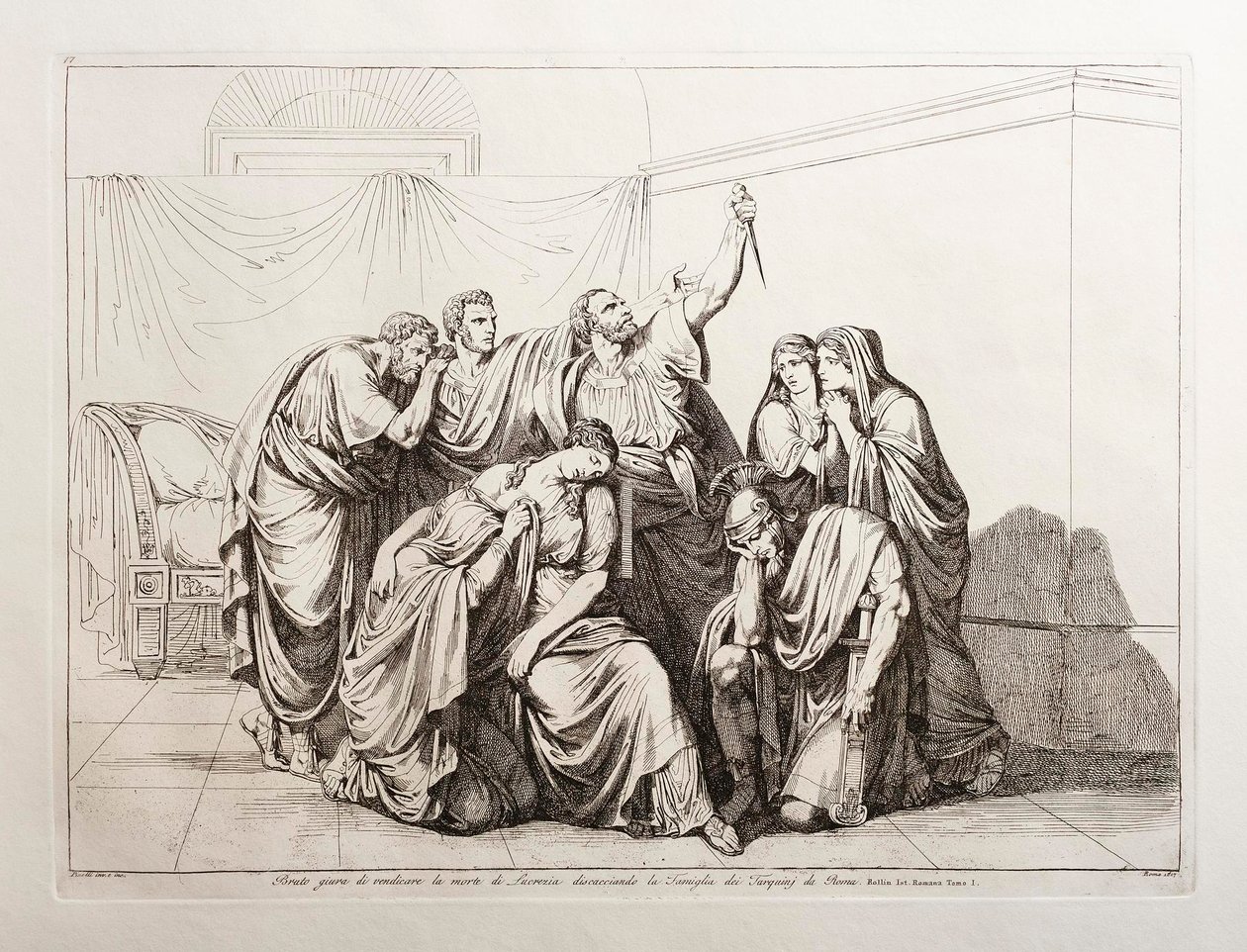 Brutus jure de venger la mort de Lucrèce et bannit la famille des Tarquins de Rome - Bartolomeo Pinelli