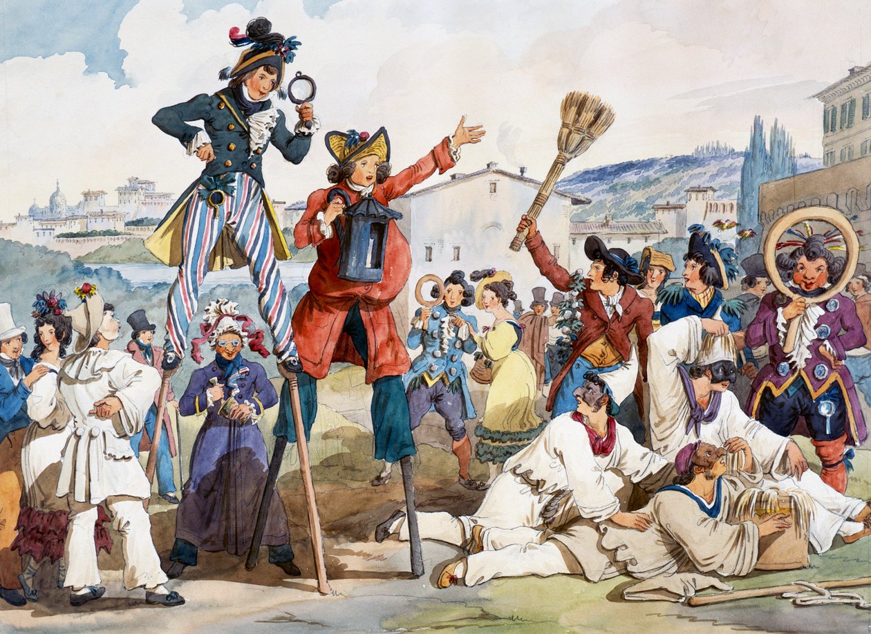 Carnaval à Rome, par Bartolomeo Pinelli (1781-1835), Italie - Bartolomeo Pinelli