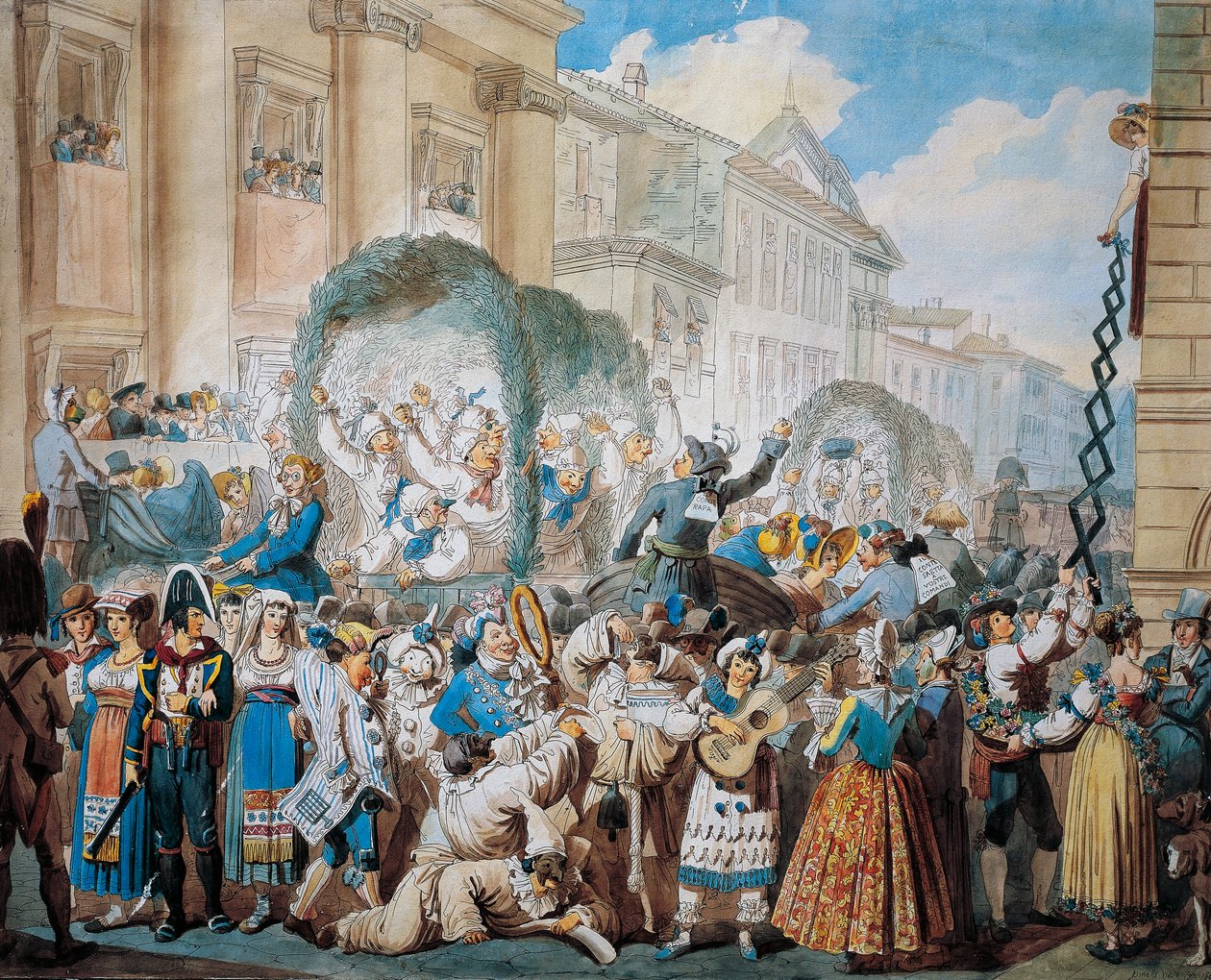 Scène chevaleresque à San Carlo al Corso à Rome - Bartolomeo Pinelli