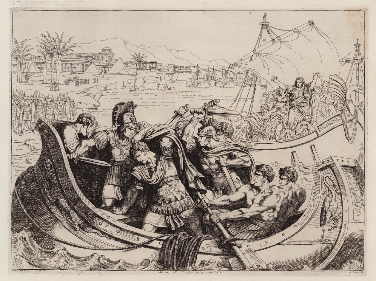 Mort de Pompée, 48 av. J.-C. (eau-forte) - Bartolomeo Pinelli