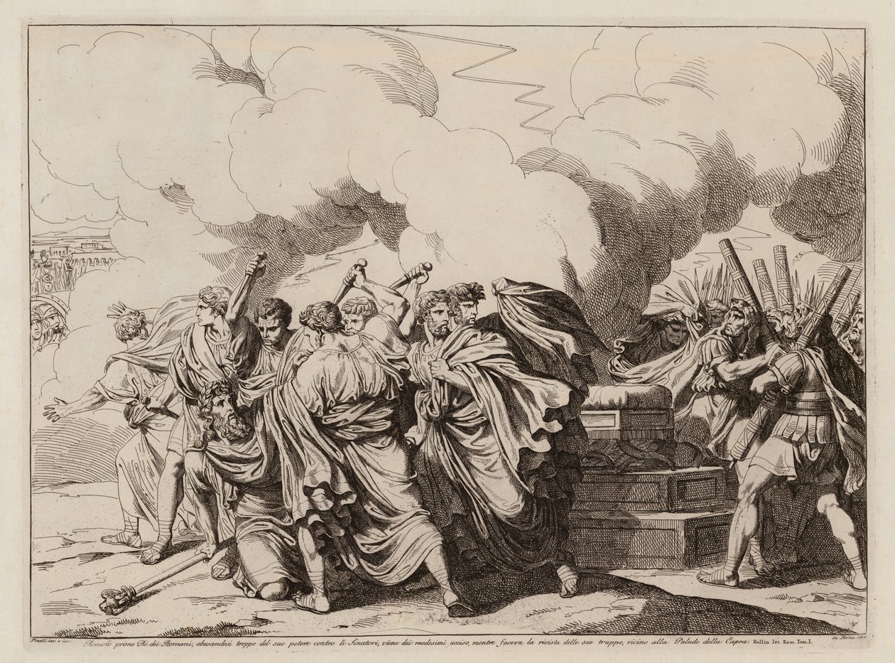 Mort de Romulus (eau-forte) - Bartolomeo Pinelli