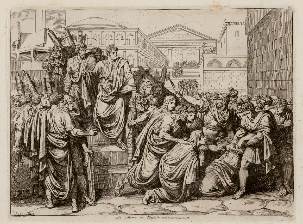 Mort de Virginie, 449 av. J.-C. (eau-forte) - Bartolomeo Pinelli