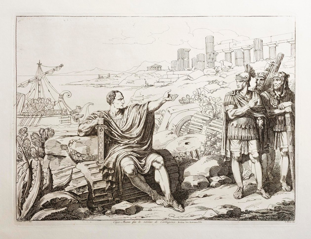 Gaius Marius parmi les ruines de Carthage - Bartolomeo Pinelli