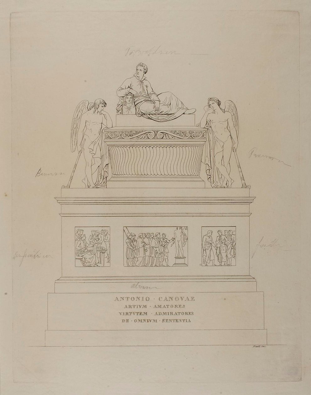 Monument à Antonio Canova, esquisse - Bartolomeo Pinelli
