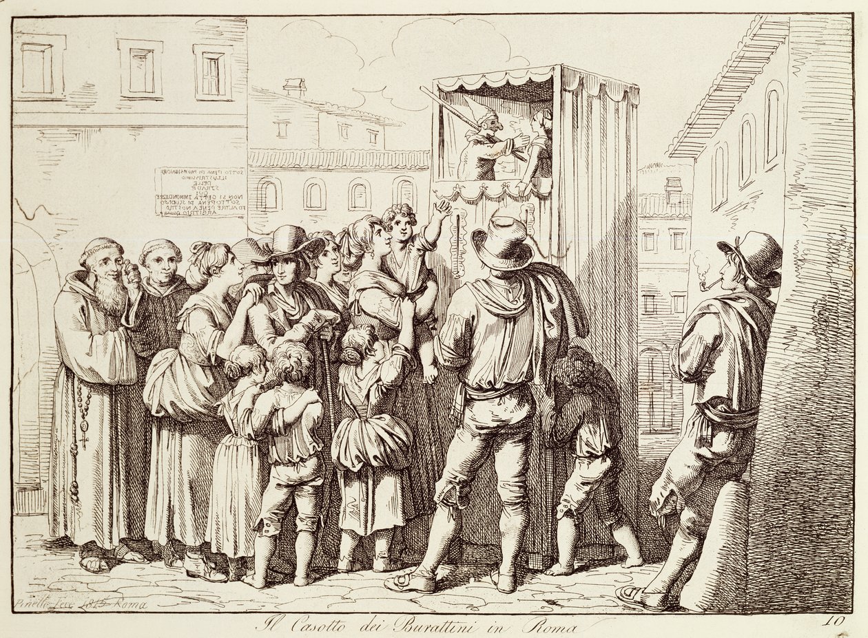 Théâtre de marionnettes à Rome - Bartolomeo Pinelli