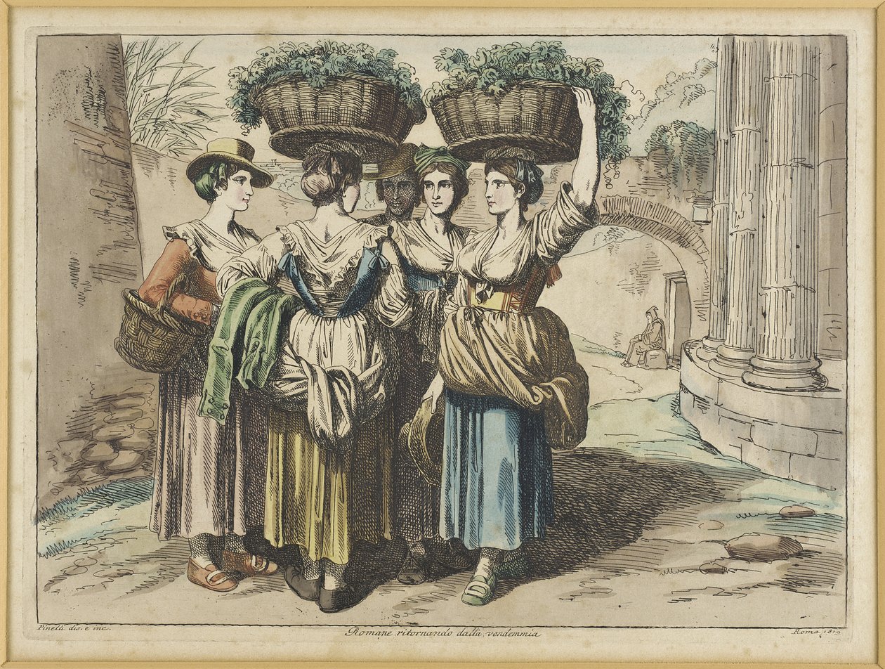 Romaines revenant des vendanges - Bartolomeo Pinelli