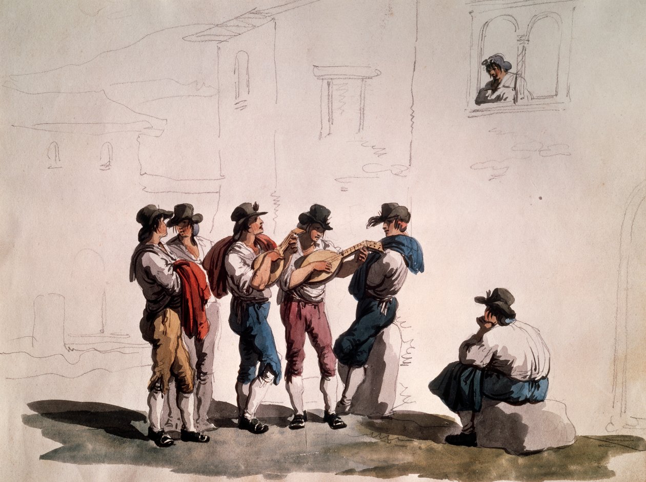 Serenata, par Bartolomeo Pinelli, Italie - Bartolomeo Pinelli