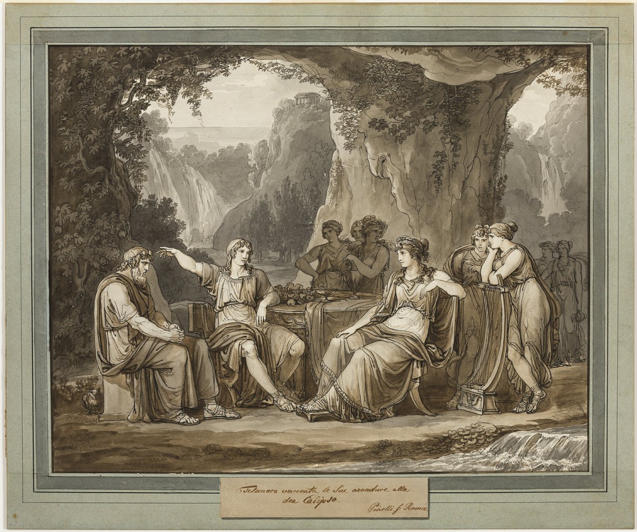 Télémaque raconte ses aventures à la déesse Calypso, des Aventures de Télémaque, Livre 1 - Bartolomeo Pinelli