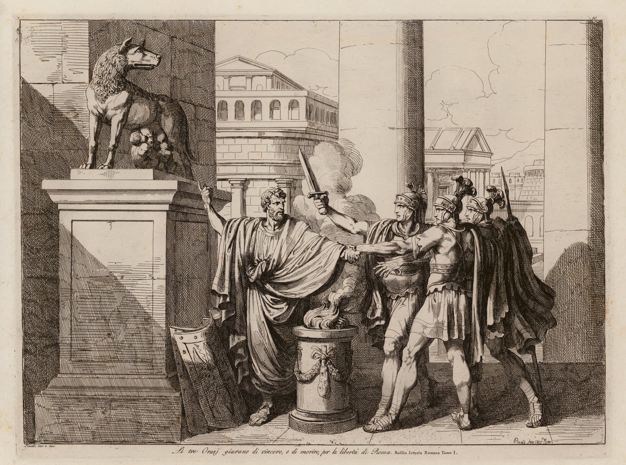 Le serment des Horaces (eau-forte) - Bartolomeo Pinelli