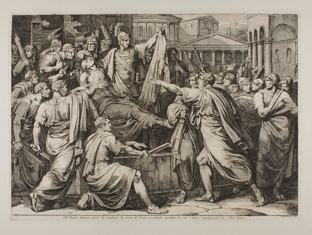 Le peuple romain jure de venger le meurtre de César - Bartolomeo Pinelli
