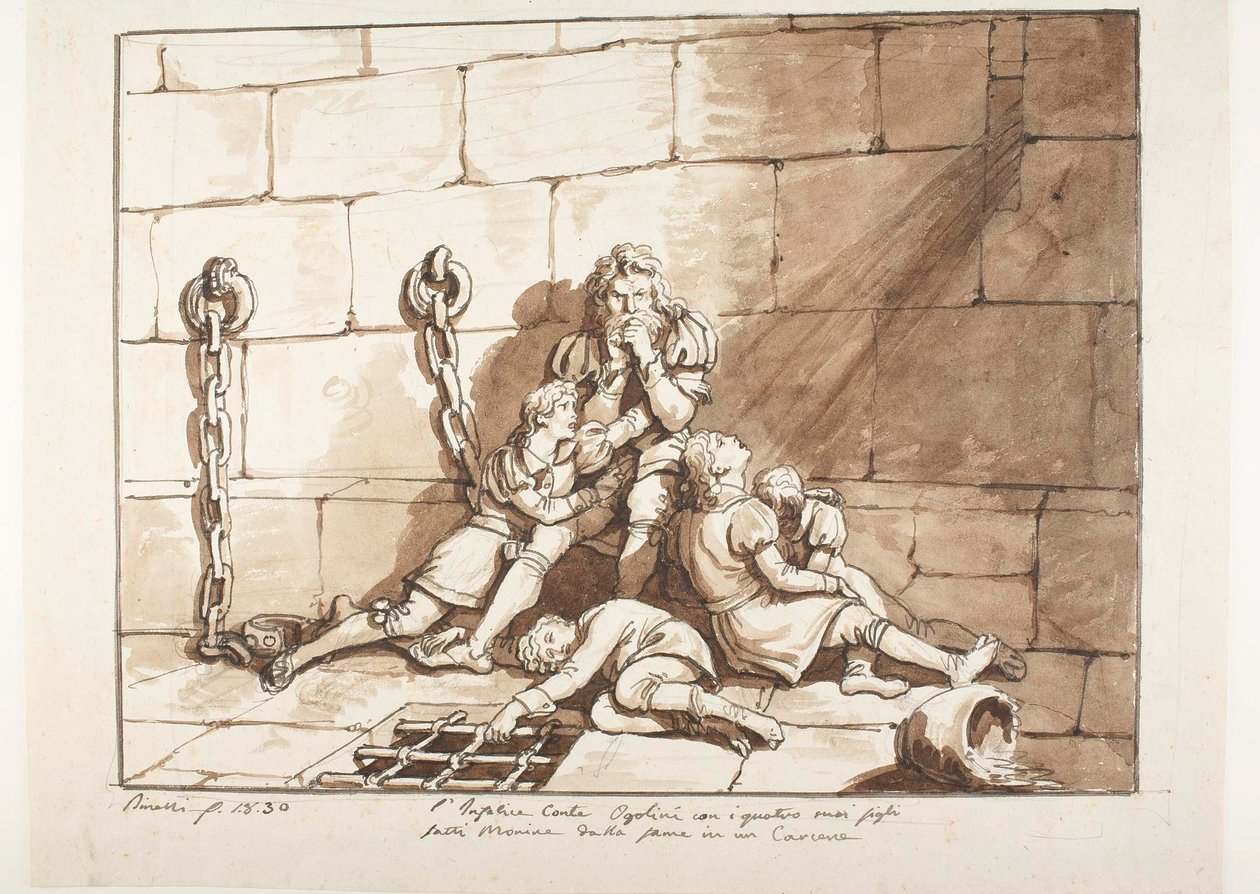 Ugolini della Gherardesca et ses fils dans la tour de la famine - Bartolomeo Pinelli