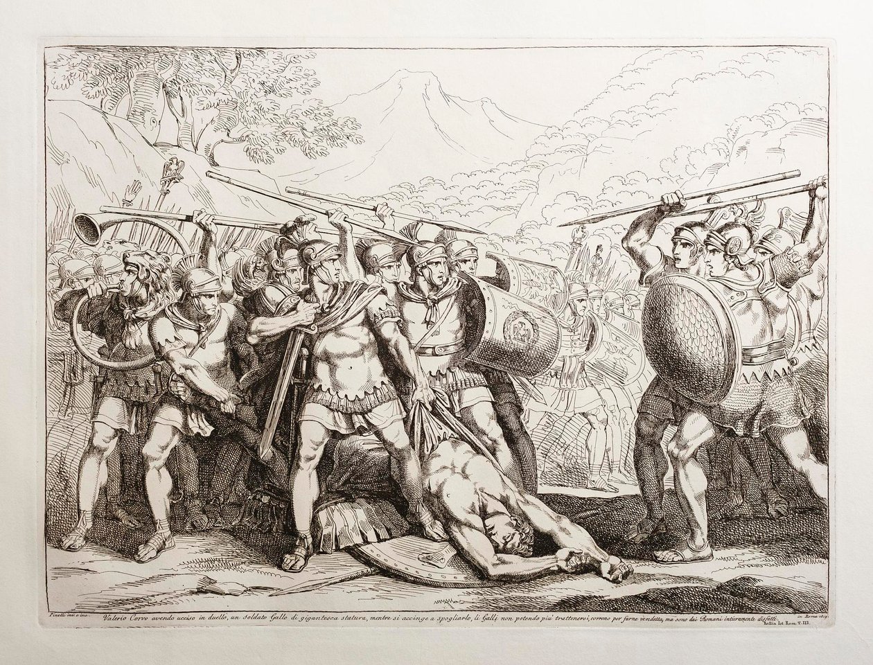 Valerio Corvo, après avoir tué en duel un soldat gaulois à la stature gigantesque, s