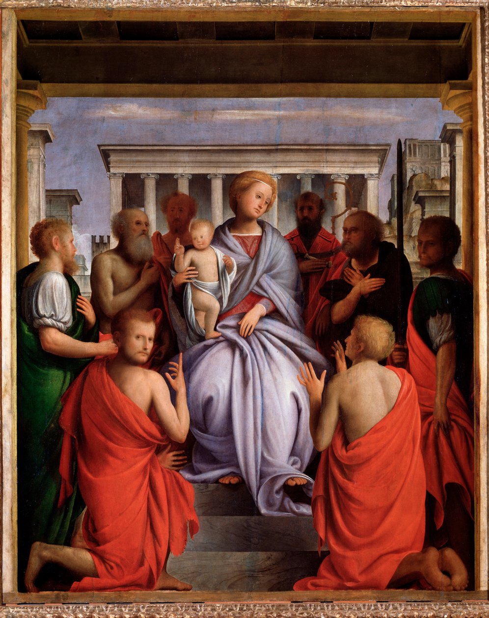 Madonna col Bambino e otto santi - Bartolomeo Suardi Bramantino